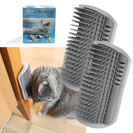 Cat Self-Grooming Corner Arch Brush — Wall & Floor Mounted