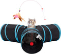 Crinkle Tunnel Cat Toy — Collapsible Play Tunnel with Toys LUSHYLIFE