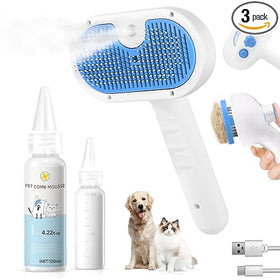 3-in-1 Pet Steam Grooming Brush — Steam, Comb & Massage LUSHYLIFE
