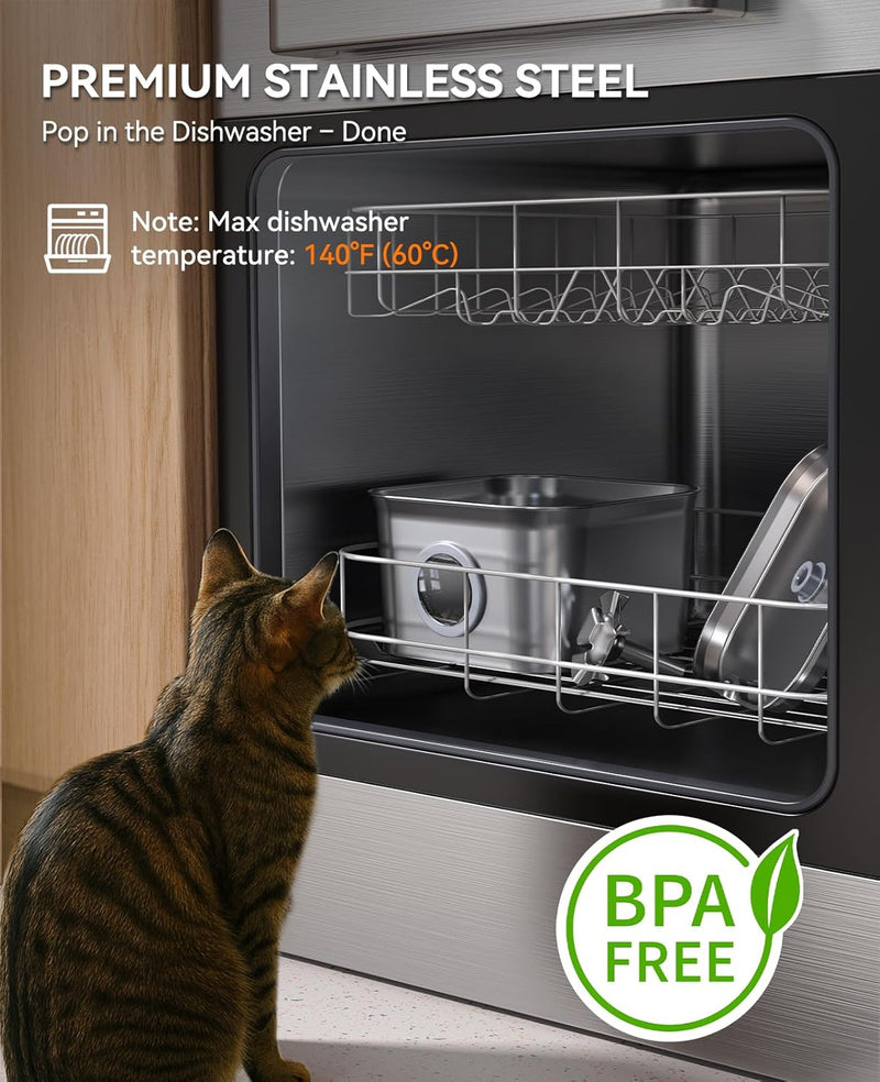 Cat Water Fountain — Ultra-Quiet Filter Pump, 2.5L