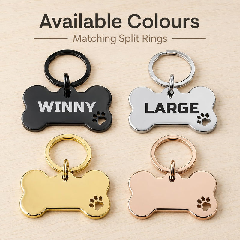 Custom Personalized Pet Name ID Tag — Engraved Metal