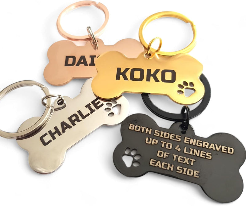 Custom Personalized Pet Name ID Tag — Engraved Metal