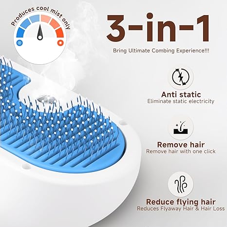 3-in-1 Pet Steam Grooming Brush — Steam, Comb & Massage