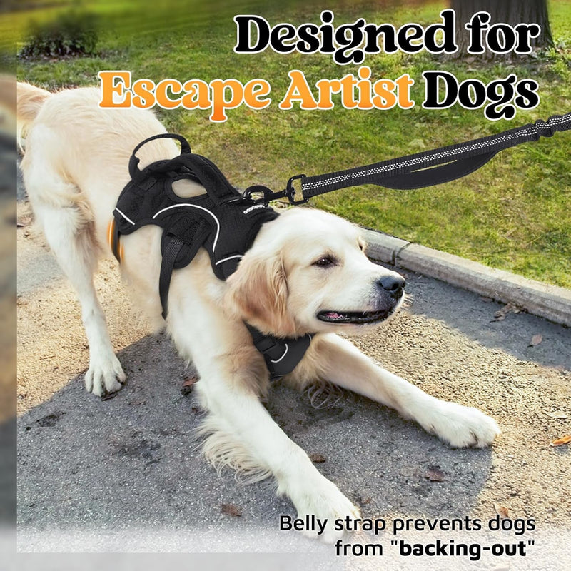 No-Pull Padded Dog Harness — Escape Proof, Reflective