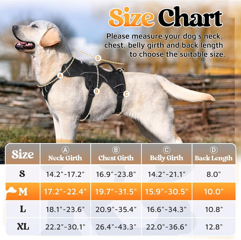 No-Pull Padded Dog Harness — Escape Proof, Reflective