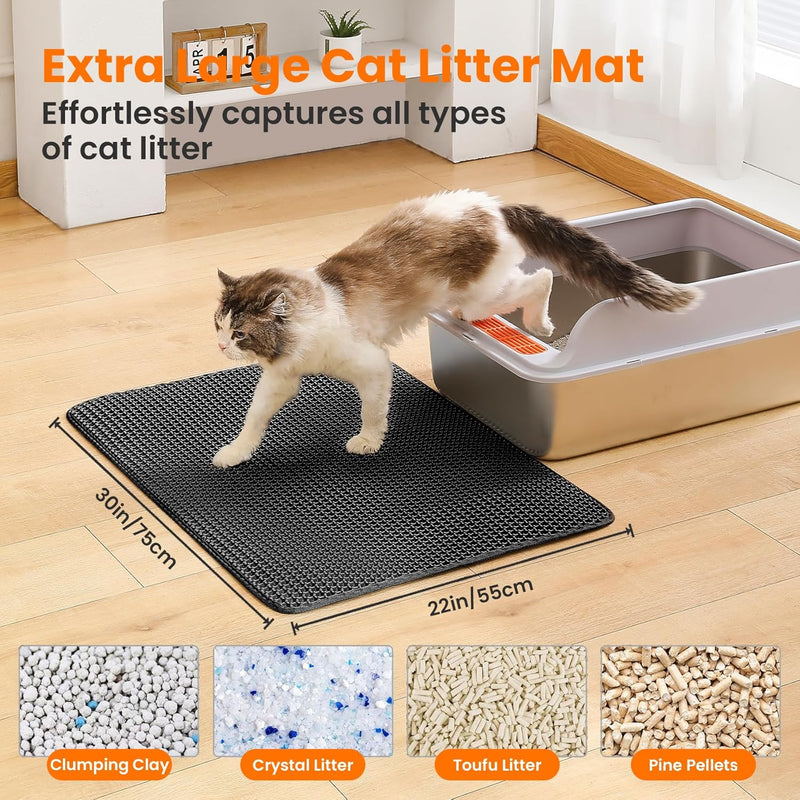Washable Cat Litter Mat — Double-Layer Scatter Catcher