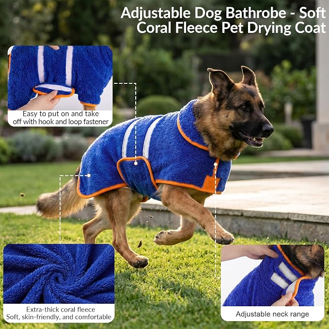 Dog Bathrobe & Microfiber Drying Towel Coat