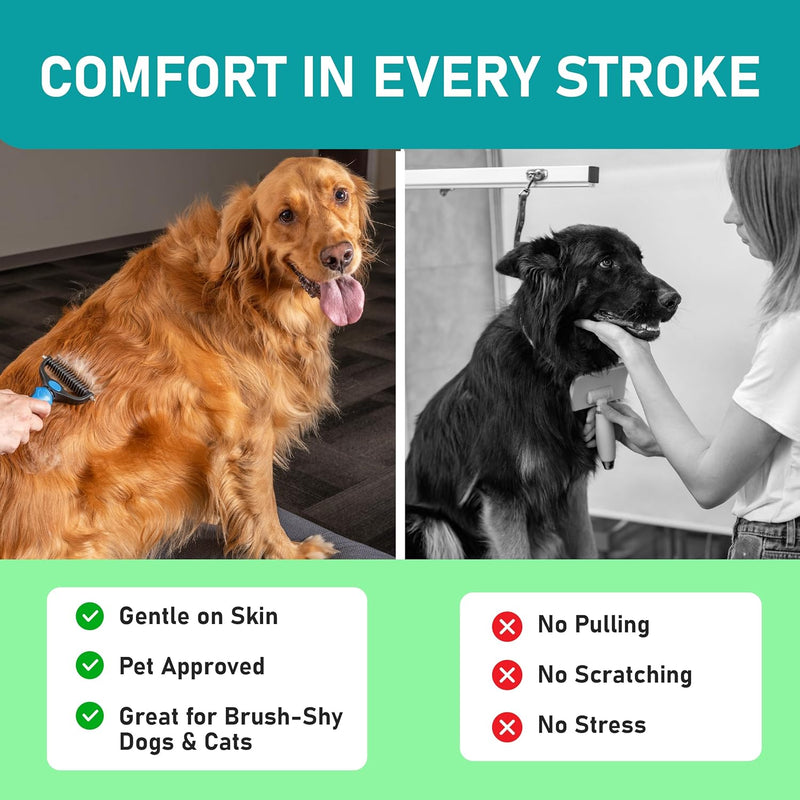 Professional Double-Sided Deshedding Brush for Dogs & Cats