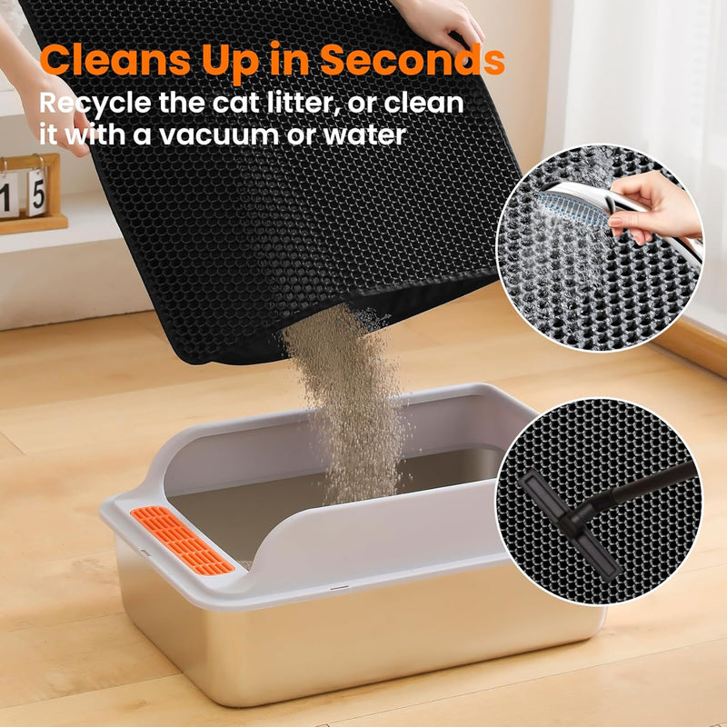 Washable Cat Litter Mat — Double-Layer Scatter Catcher