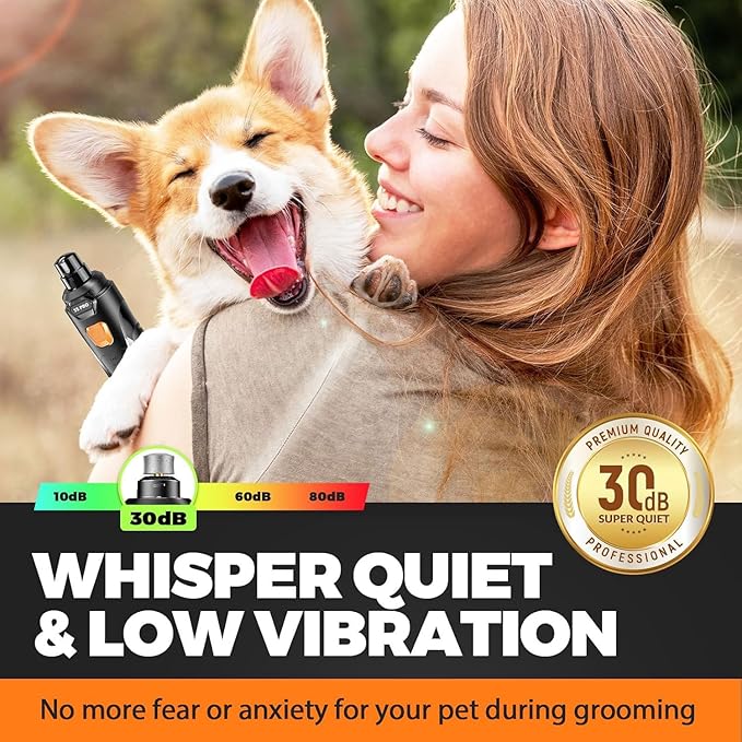 Quiet Electric Dog Nail Grinder — Rechargeable Nail Trimmer