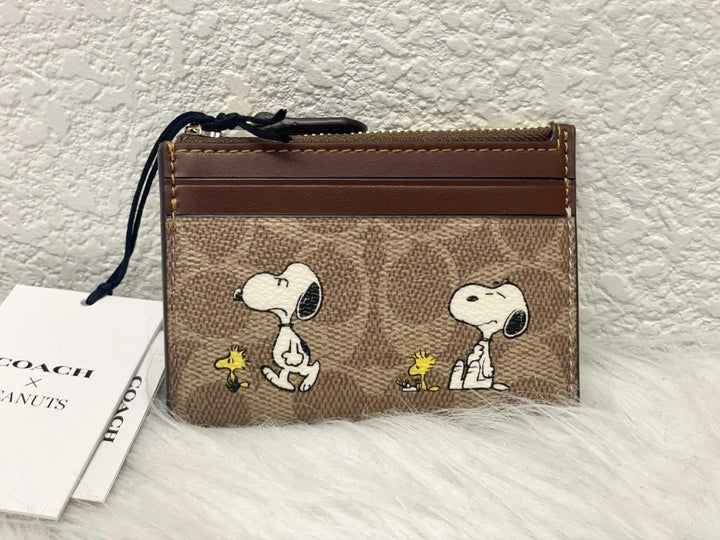 NEW COACH Long Round Zip Wallet with Strap Purple Signature C4452 outlet F/S